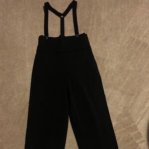 Sarah Pacini Black High Waist Pants with Suspenders Size 1